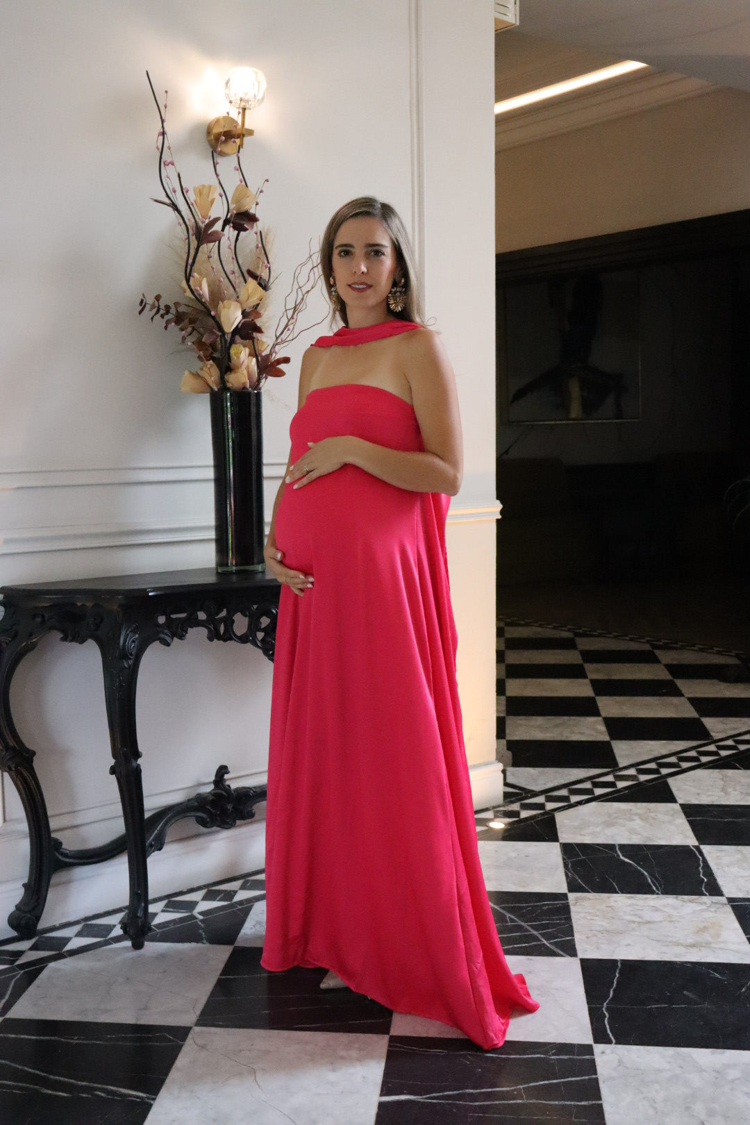 Vestido de Maternidad, Adela rosa Barbie flori