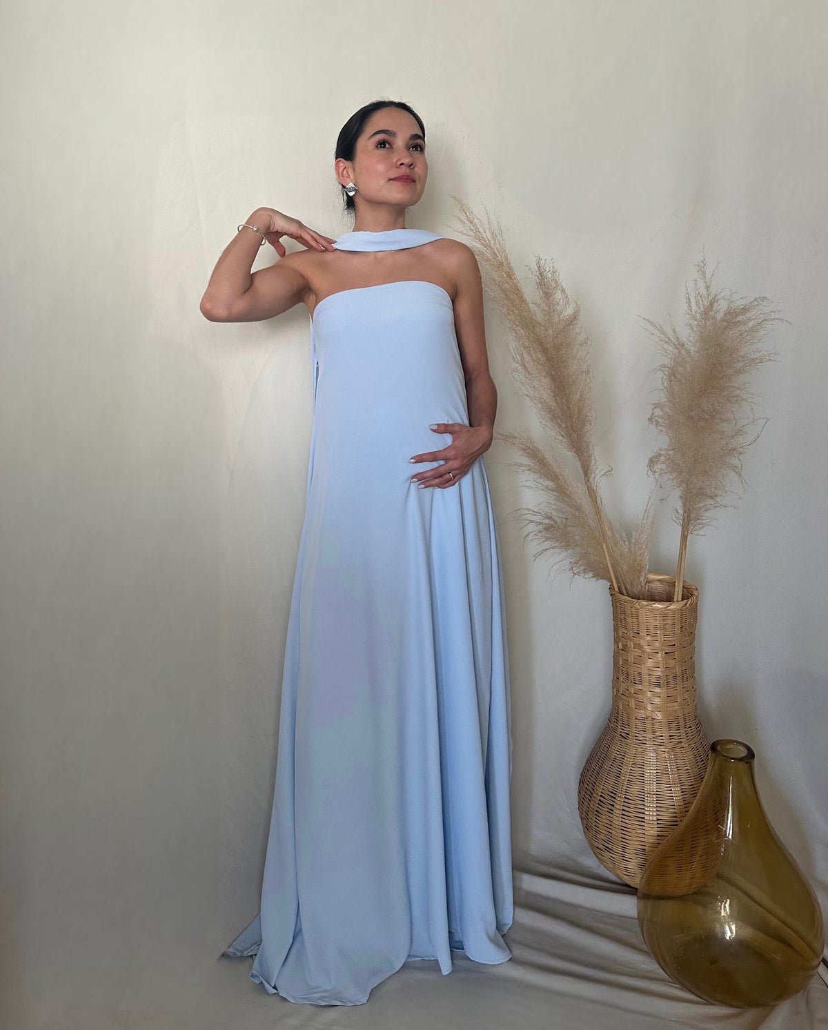 Vestido de Maternidad, Adela azul cielo CH-M-G-XG