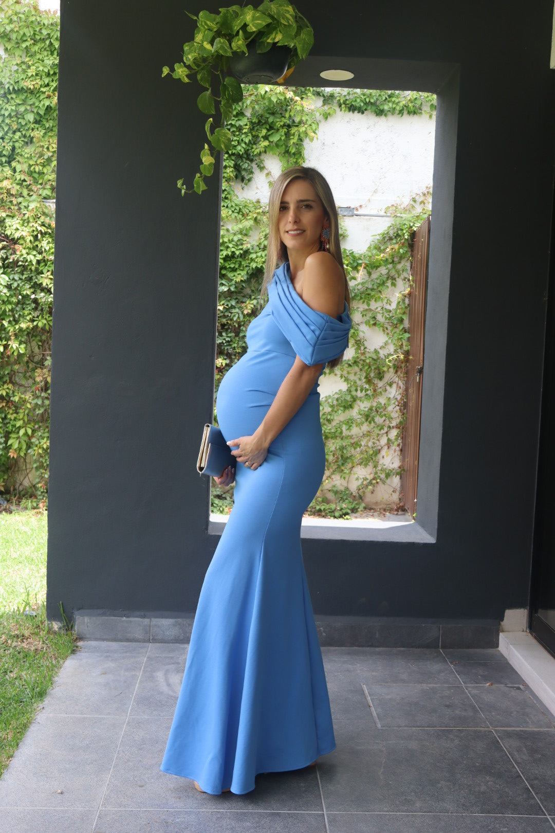 Vestido de maternidad Roberta, azul prusia Ponti Roma CH
