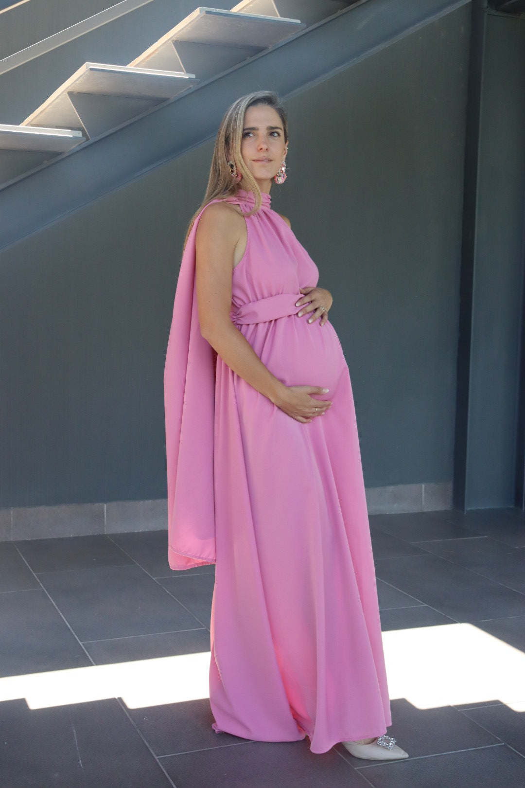 Vestido de maternidad Matilde, rosa bebé