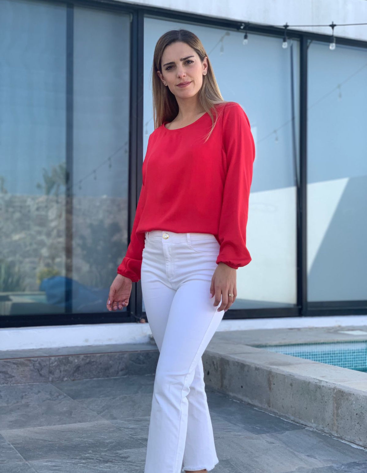 Nursing blouse, Daniela red