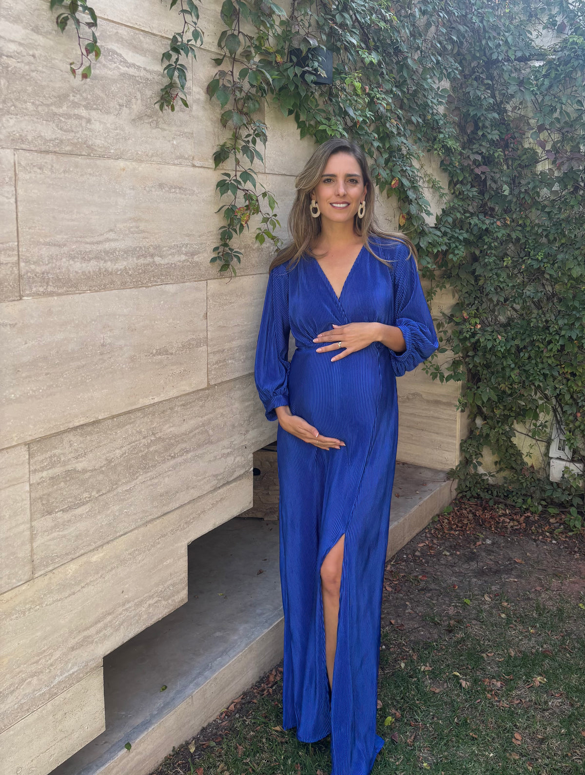 Vestido de maternidad, Nicole azul rayas