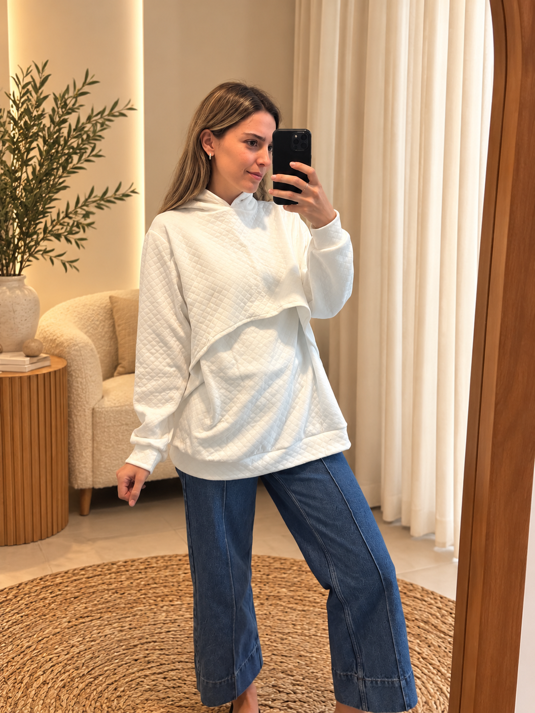 Sudadera de lactancia, gloria ivory rombos G