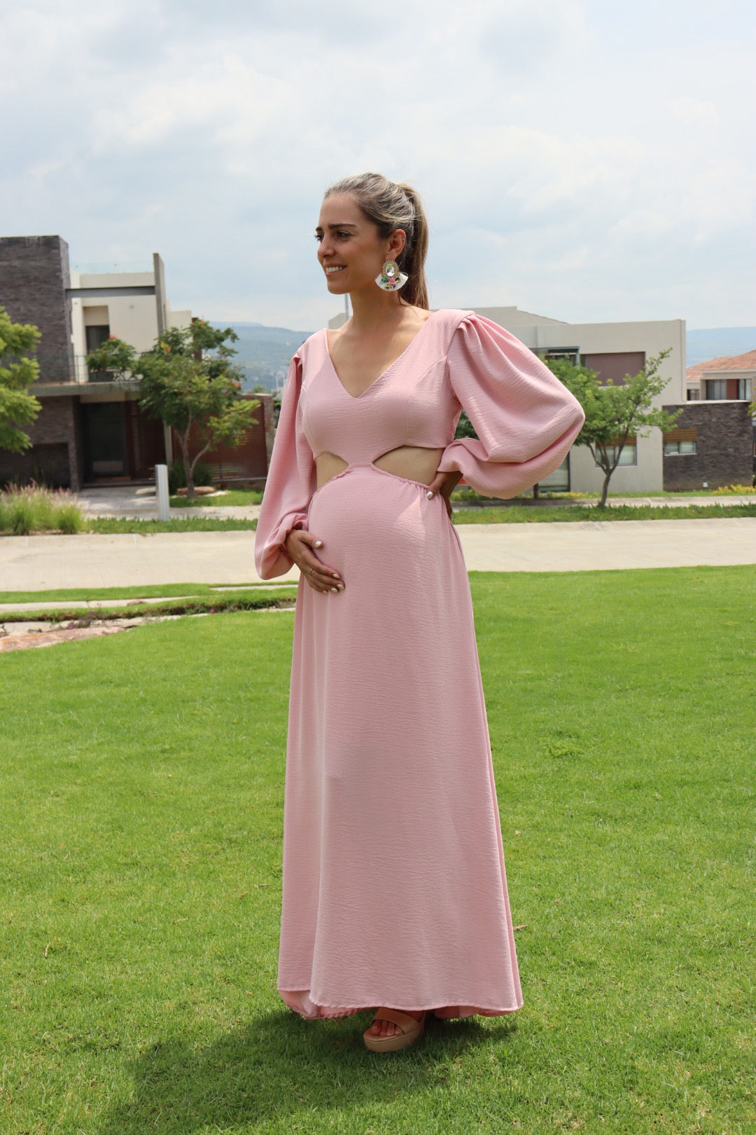 Vestido de maternidad, Verónica rosa jaspe CH
