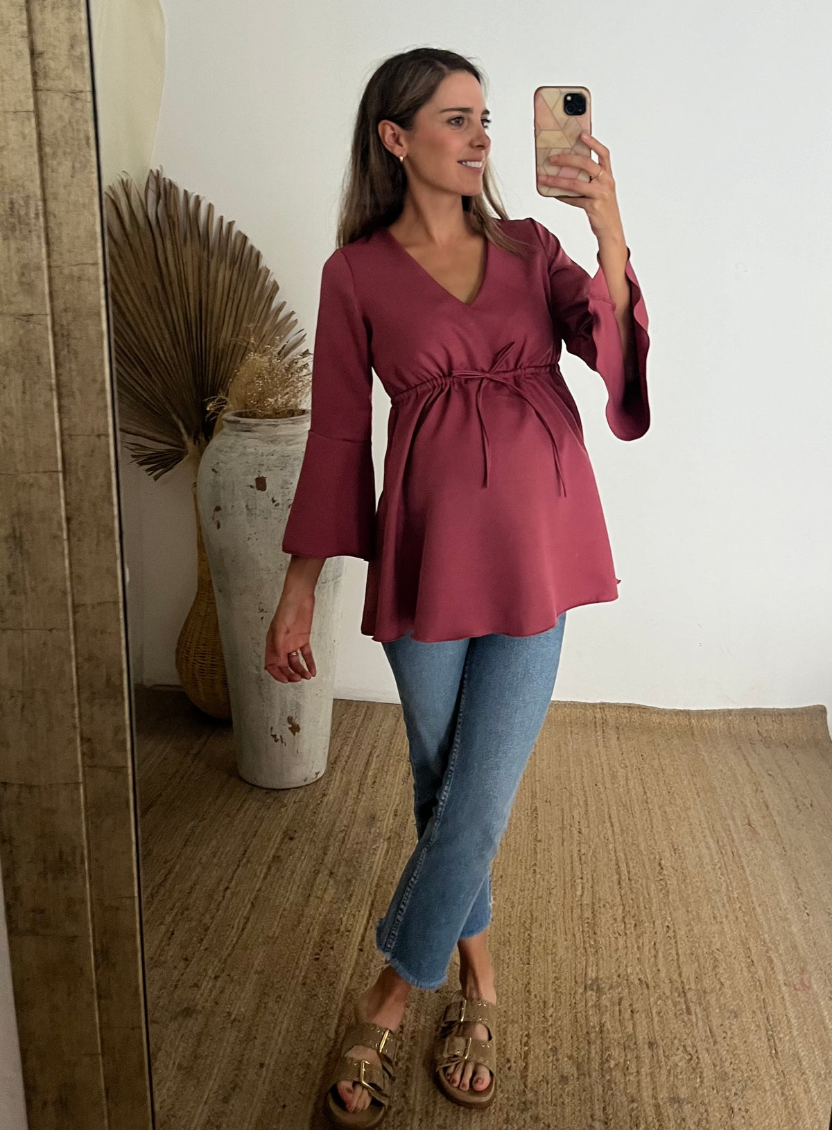 Blusa de maternidad, loretta rosa quemado