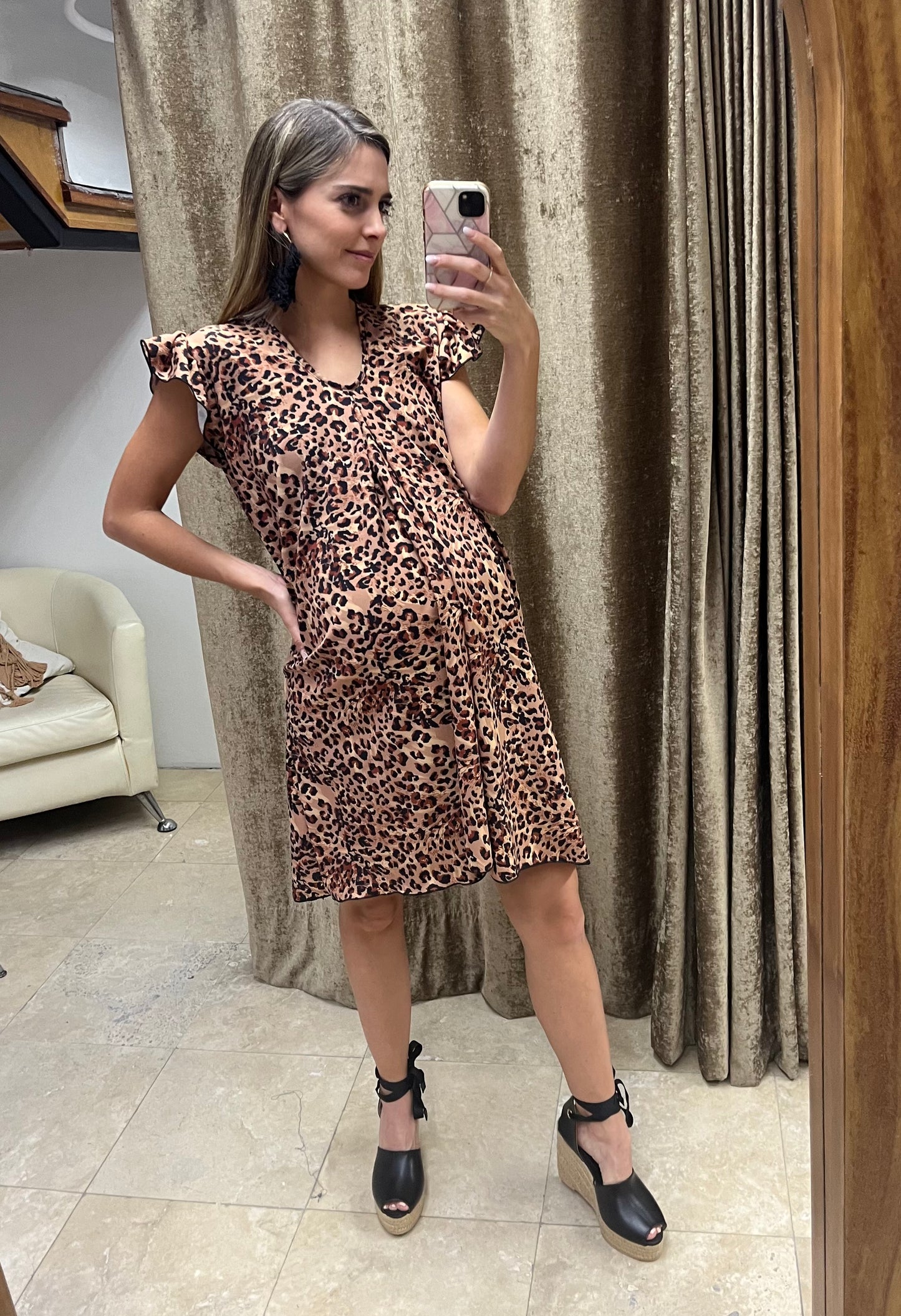 Maternity and nursing dress, Bertha leopard