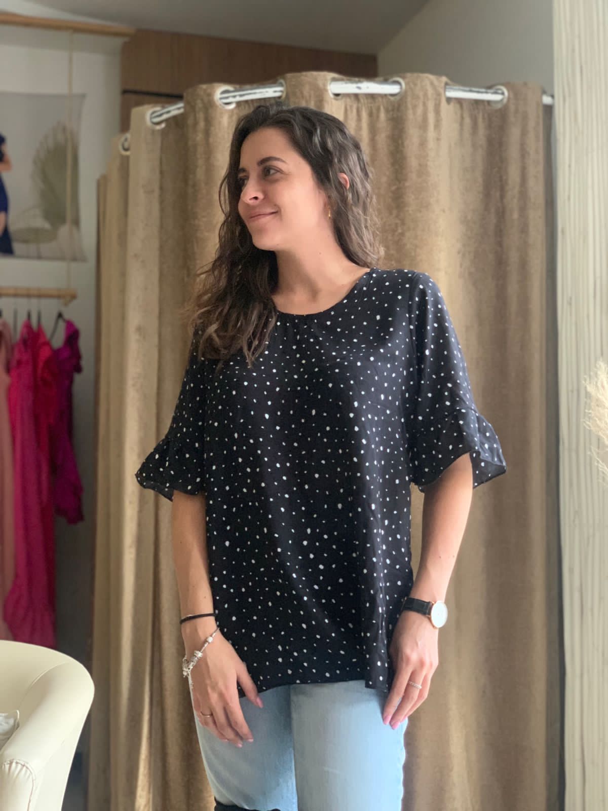 Nursing blouse, Ruth black dots
