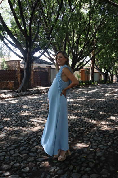 Vestido de maternidad, Rossenda azul jaspe
