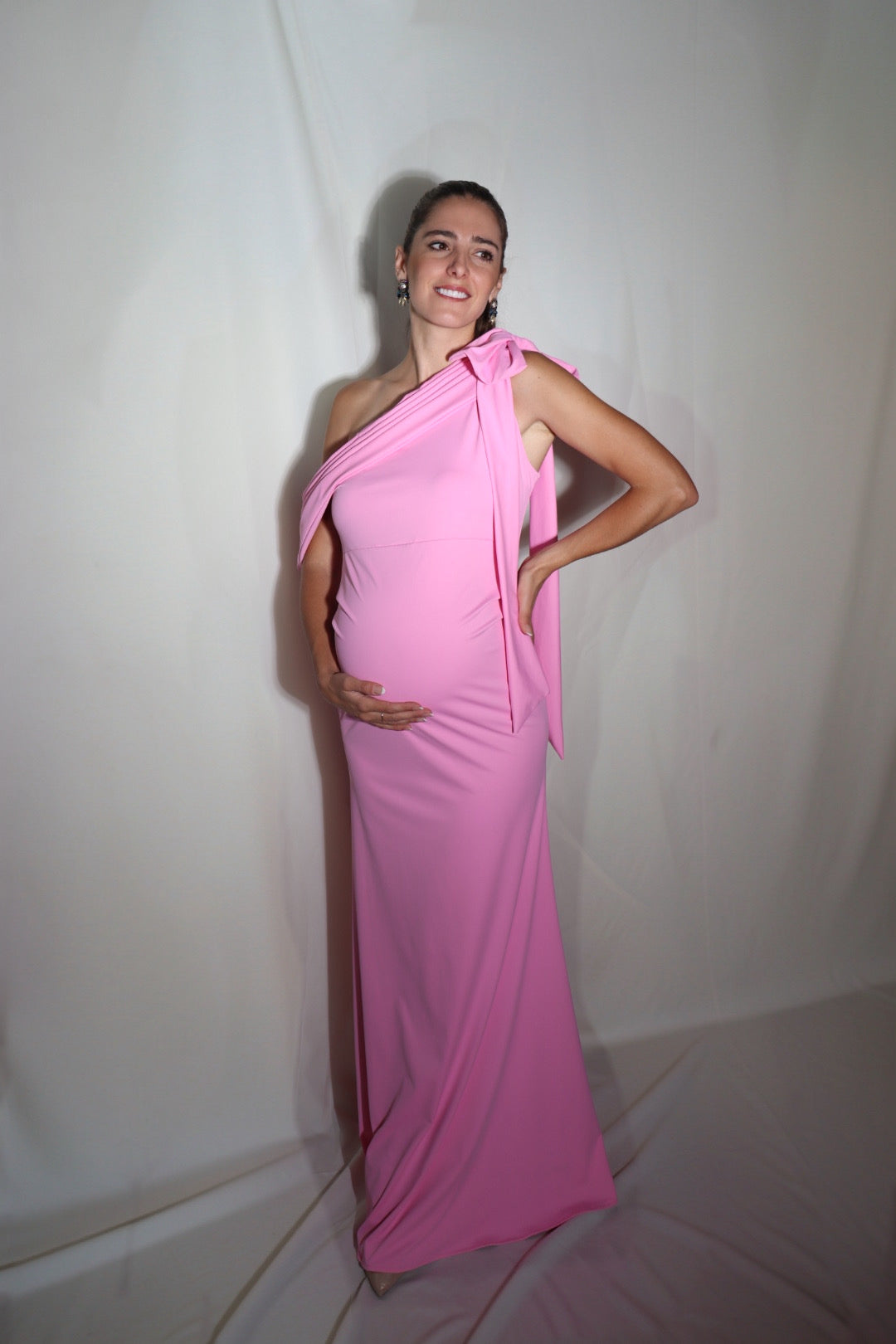 Vestido de maternidad Roberta, rosa maiot licra