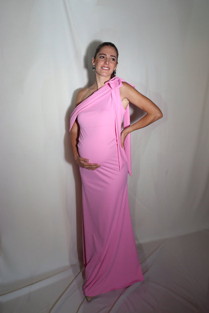 Vestido de maternidad Roberta, rosa maiot licra