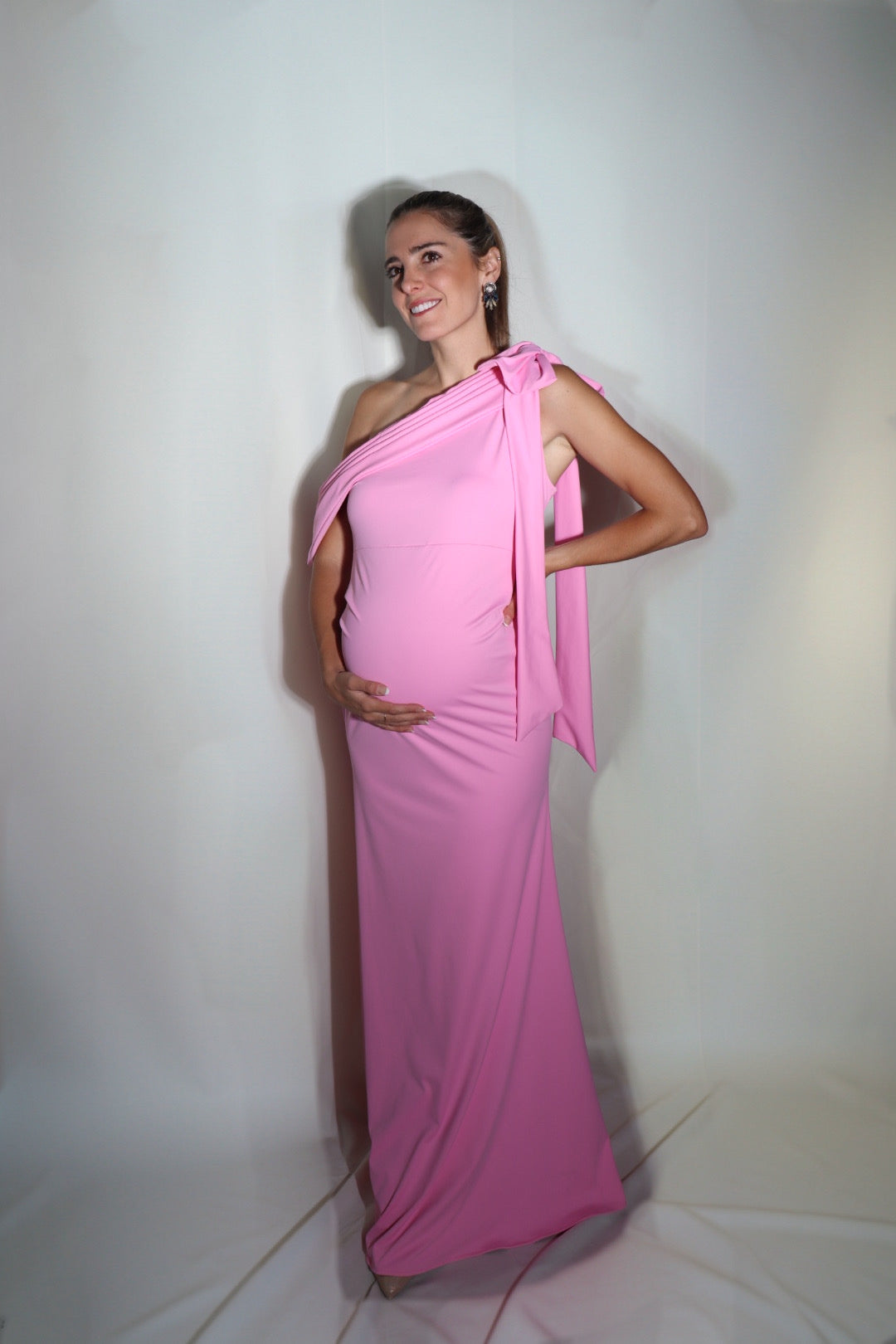 Vestido de maternidad Roberta, rosa maiot licra