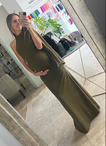 Vestido de maternidad Carola, verde olivo Ponti Roma