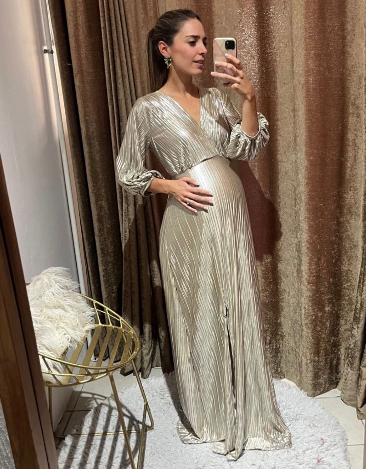 Vestido de maternidad, Nicole dorado XG