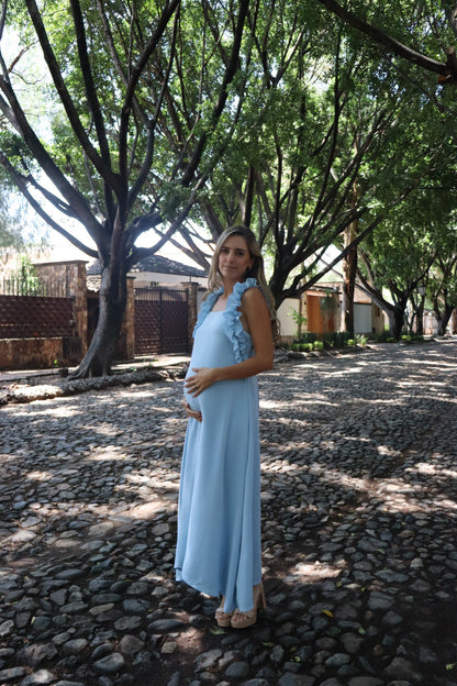 Vestido de maternidad, Rossenda azul jaspe