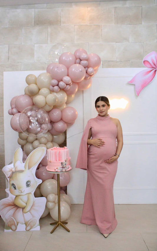 Vestido de maternidad Carola, rosa fuerte Ponti Roma largo