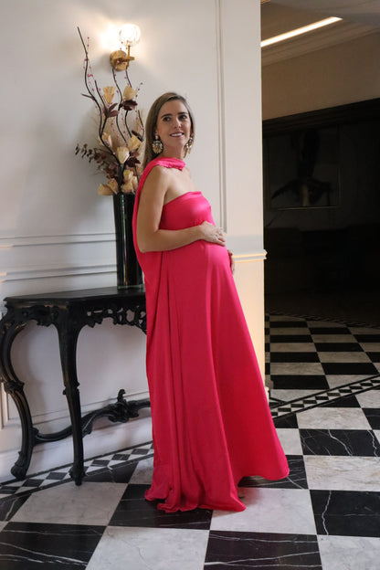 Vestido de Maternidad, Adela rosa Barbie flori