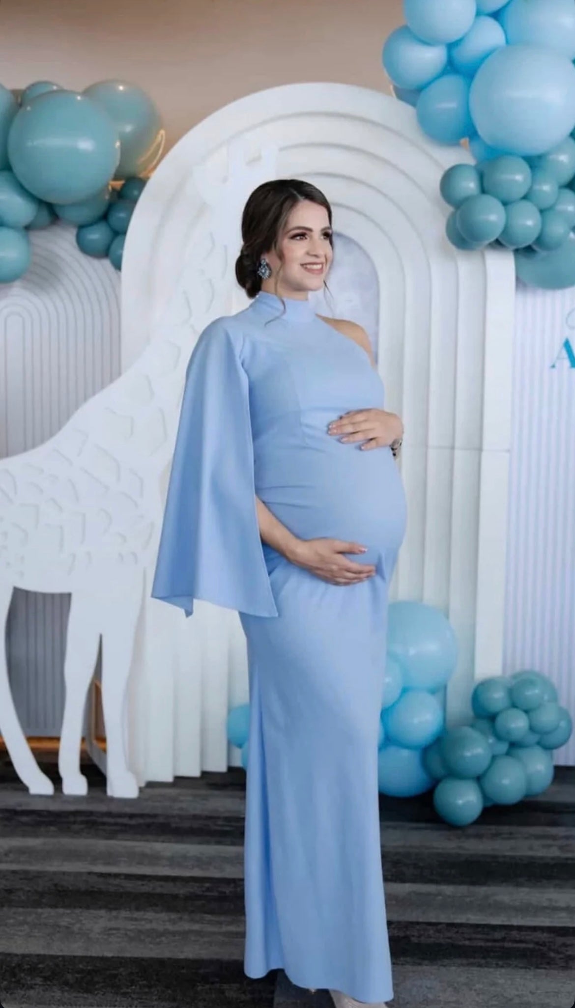 Vestido de maternidad Carola, azul cielo Ponti Roma