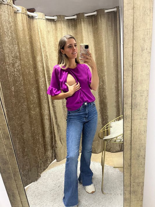 Georgina Nursing Blouse, mulberry