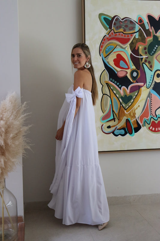 Vestido de maternidad Kalisi blanco