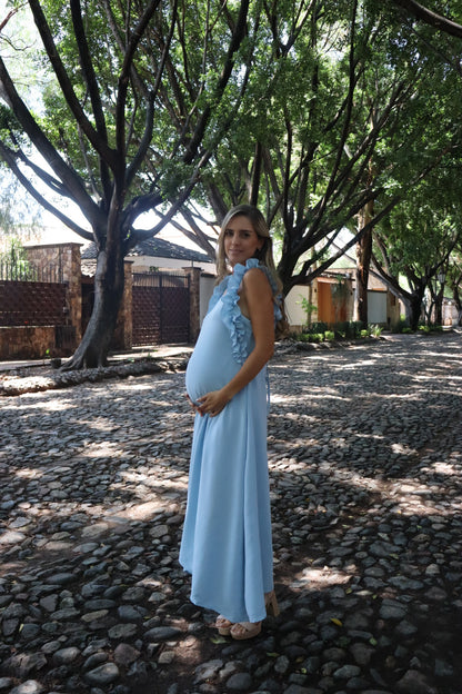 Vestido de maternidad, Rossenda azul jaspe