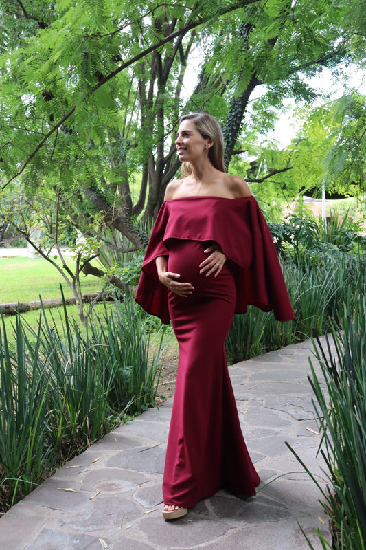 Vestido de maternidad Amparo, vino