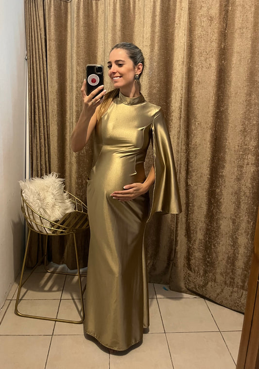 Vestido de maternidad Carola, oro licra