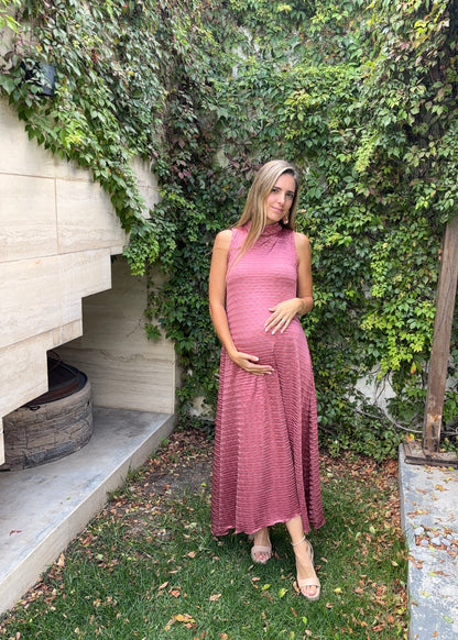Vestido de maternidad Sonia, rosa quemado CH