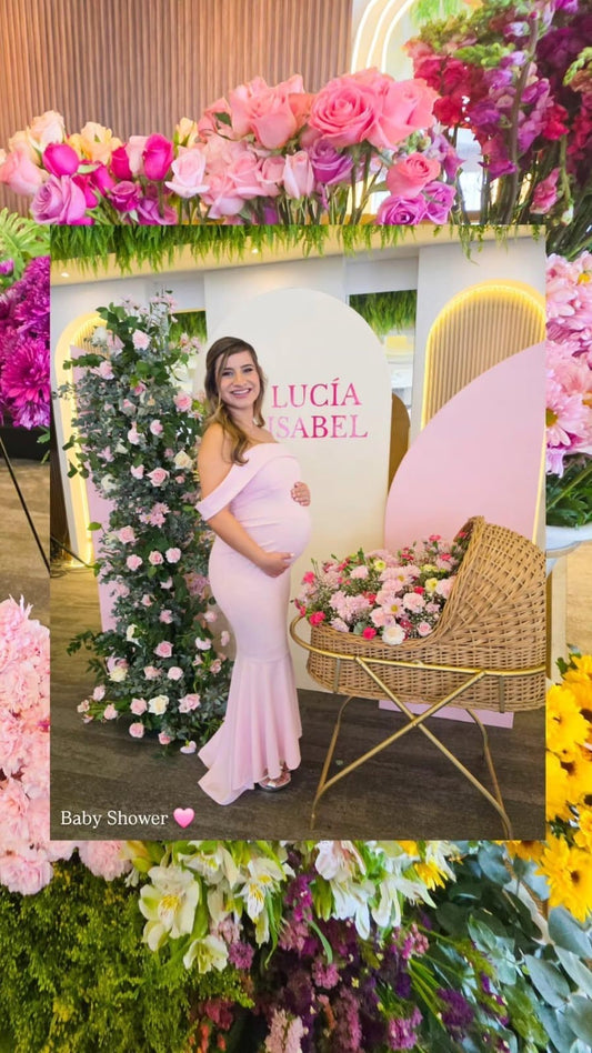 Vestido de maternidad Renata, rosa bebé vértigo