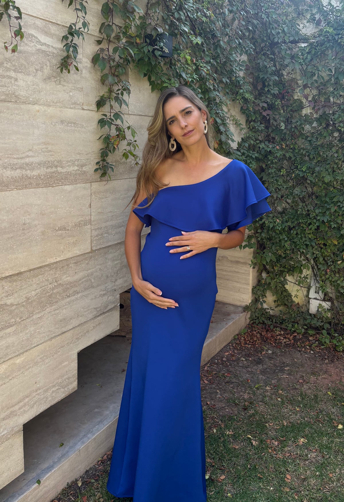 Vestido de maternidad Astrid, azul imperial neopreno