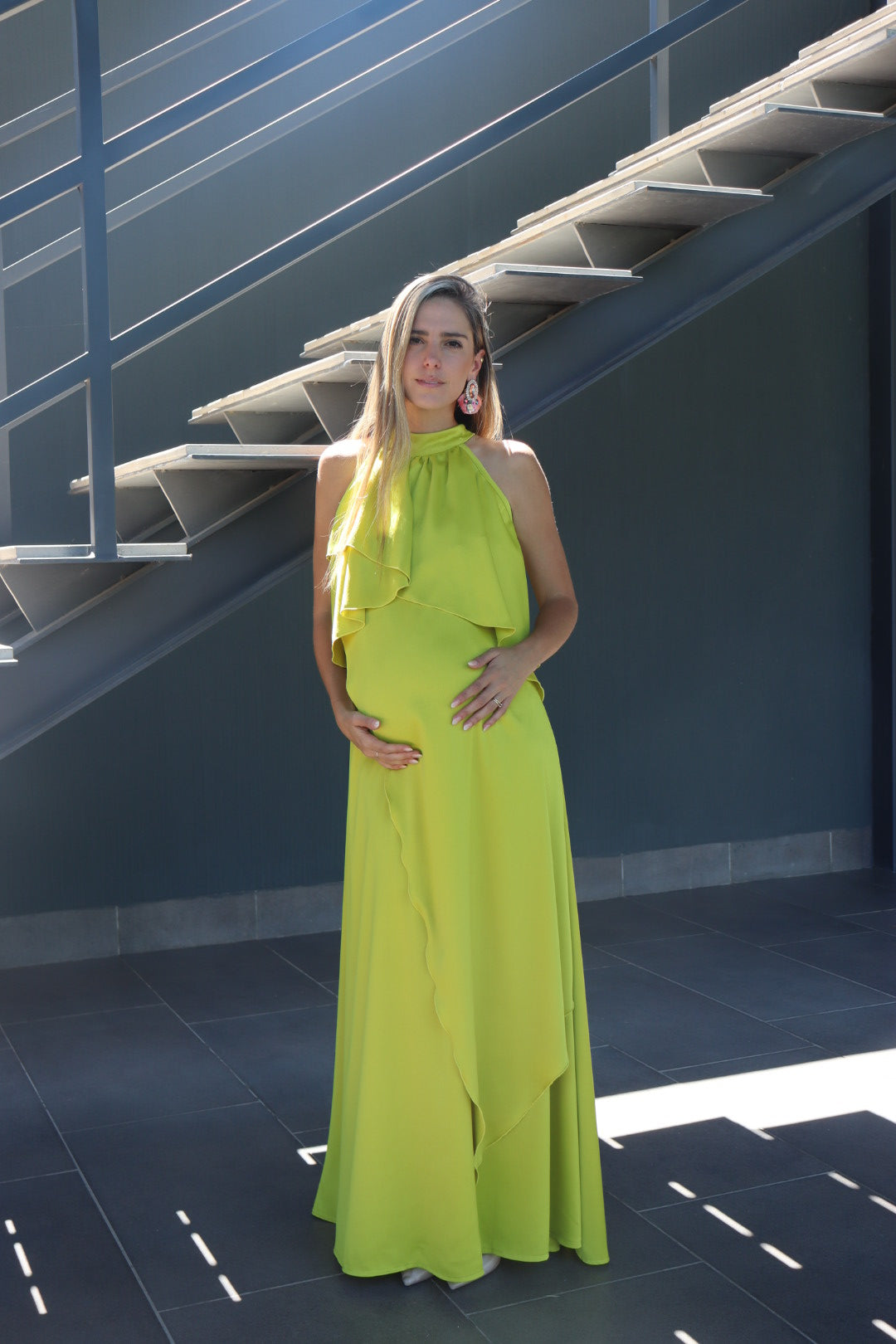 Vestido Ariel de maternidad y lactancia verde limon flori