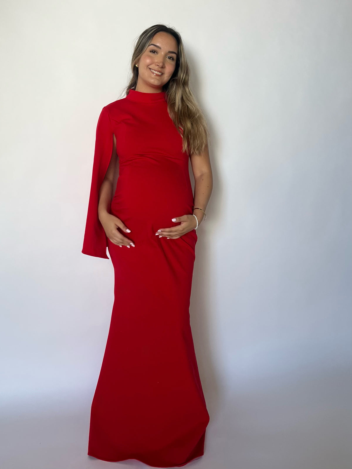 Vestido de maternidad Carola, rojo vértigo