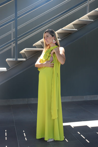 Vestido Ariel de maternidad y lactancia verde limon flori