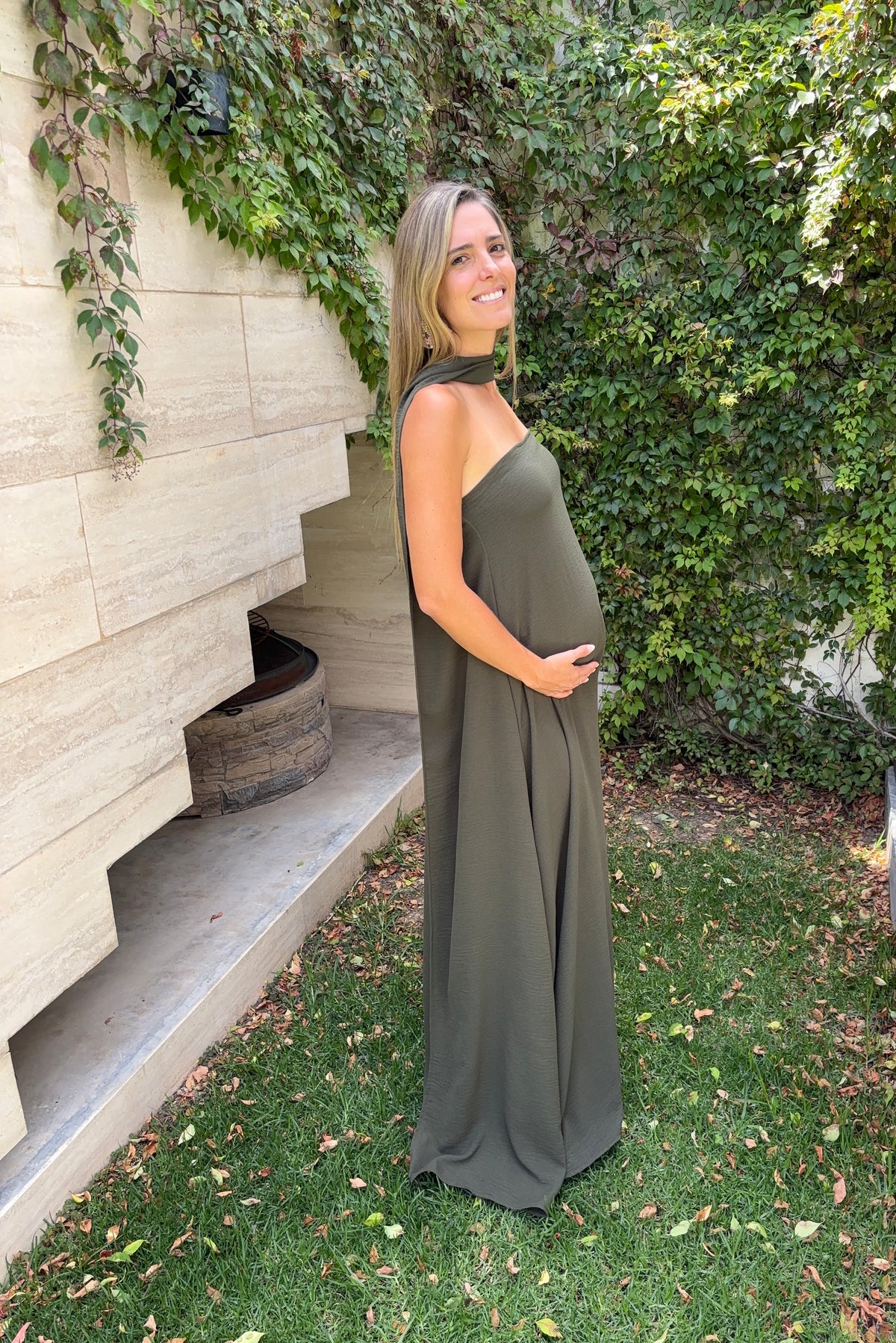 Vestido de Maternidad, Adela verde olivo cey