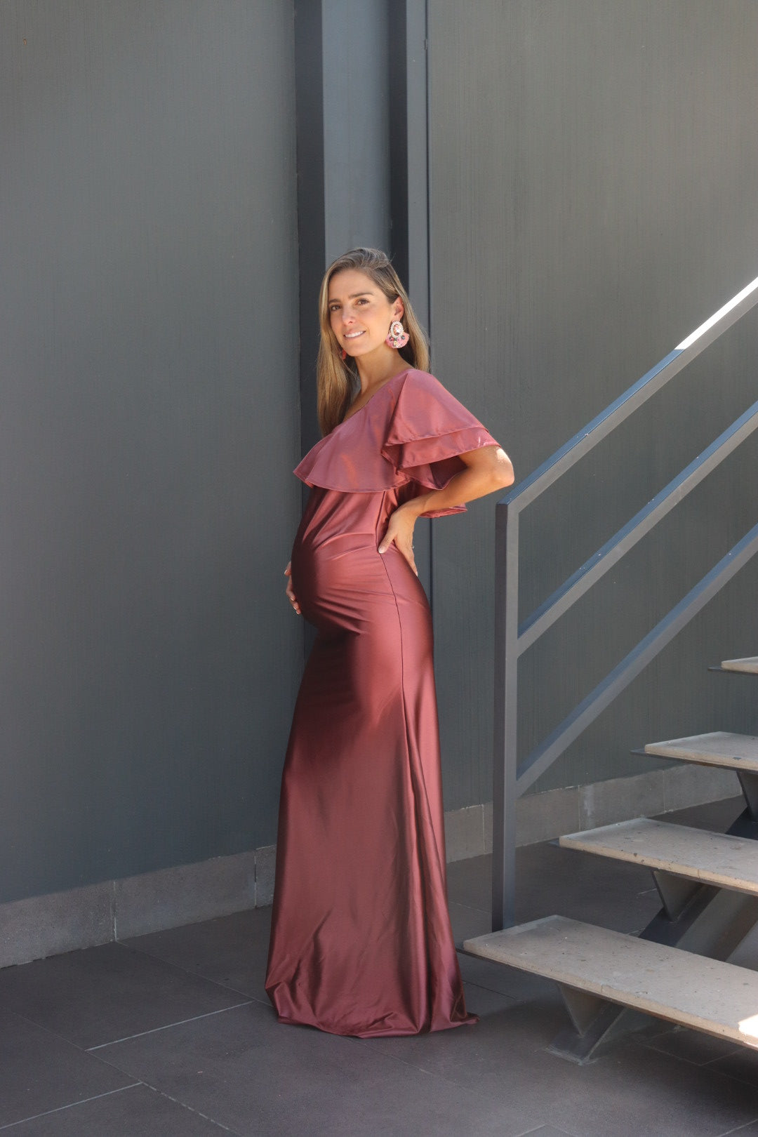 Vestido de maternidad Astrid, rosa orquidea