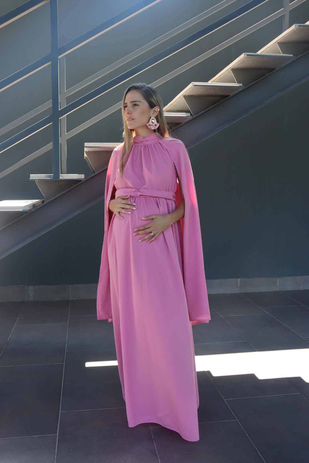 Vestido de maternidad Matilde, rosa bebé