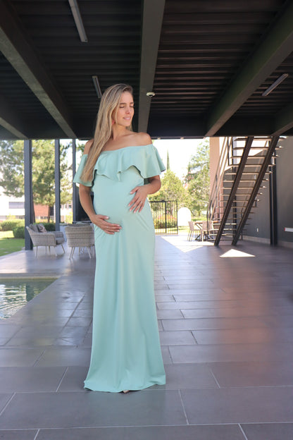 Vestido de maternidad Ana Luisa verde claro cali