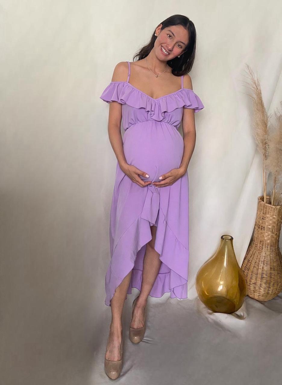 Vestido de maternidad y lactancia, carlota lila (CH) (M) (G) (XG)