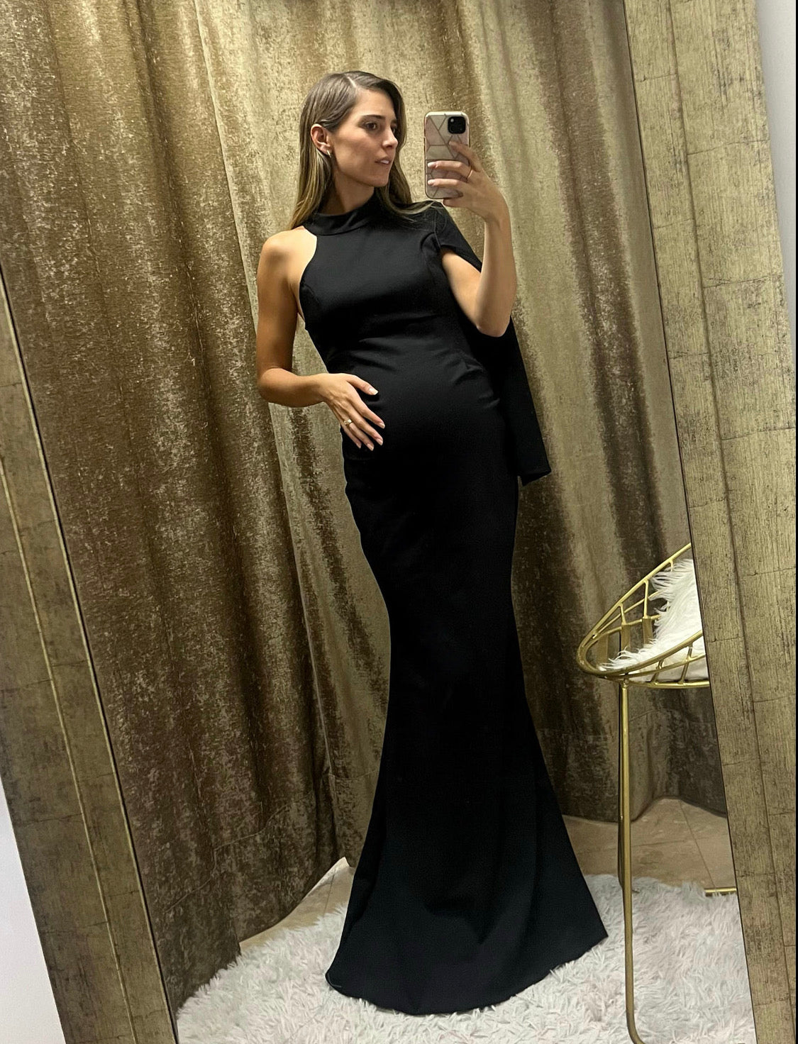 Vestido de maternidad Carola, negro Neopreno CH-XG-XXG