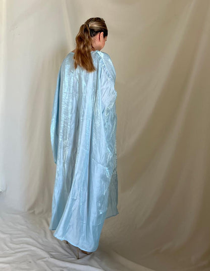 Vestido de maternidad, azul cielo satinado CH (pieza única)