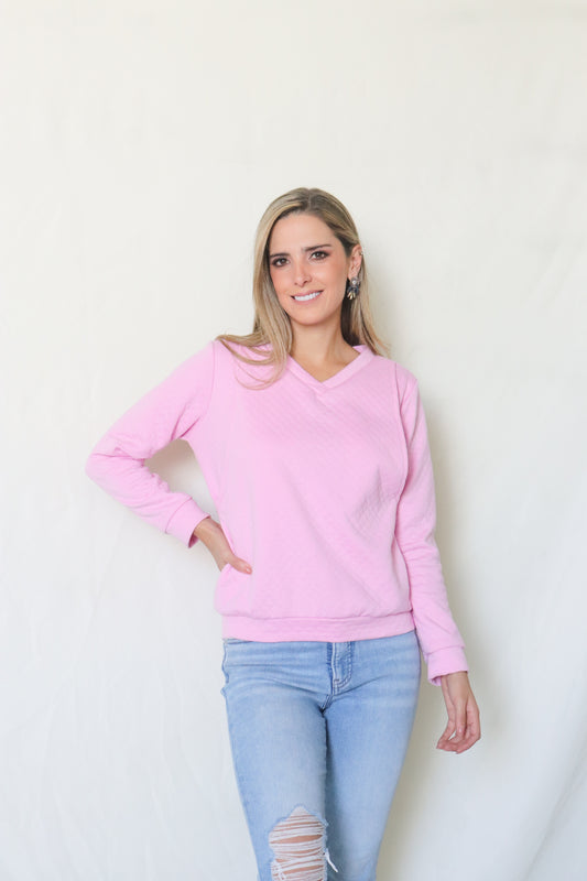 Sudadera de lactancia, rombos Cassandra rosa