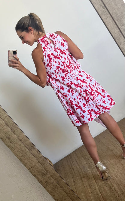 Vestido de maternidad y lactancia Ariel, roja flores
