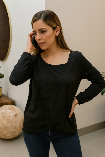 Nursing Blouse, Diana Black