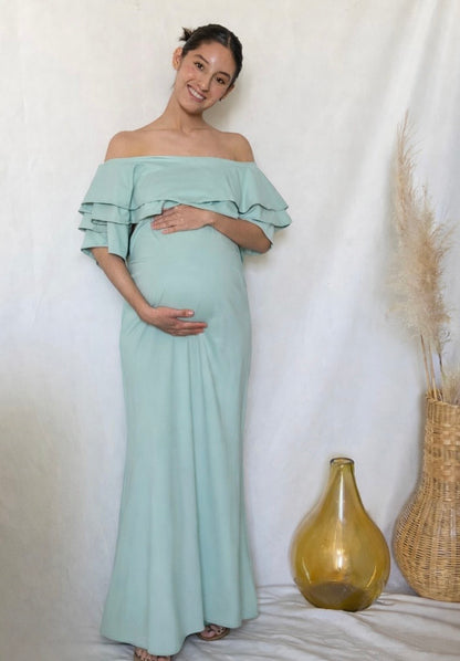 Vestido de maternidad, Alejandra verde licra claro