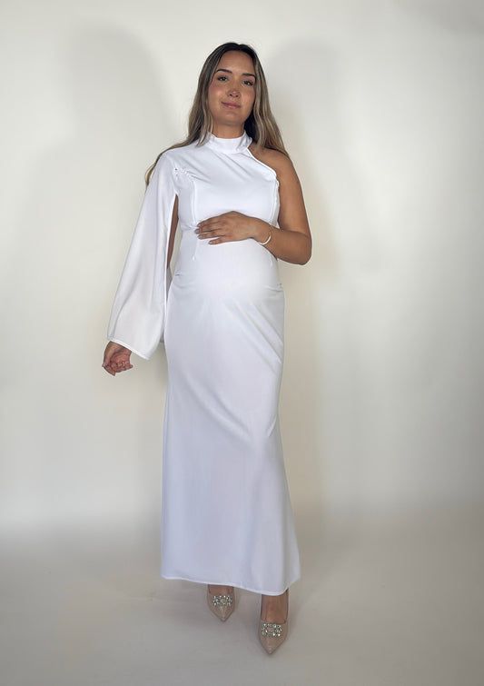 Vestido Carola con cierre de lactancia, blanco largo G