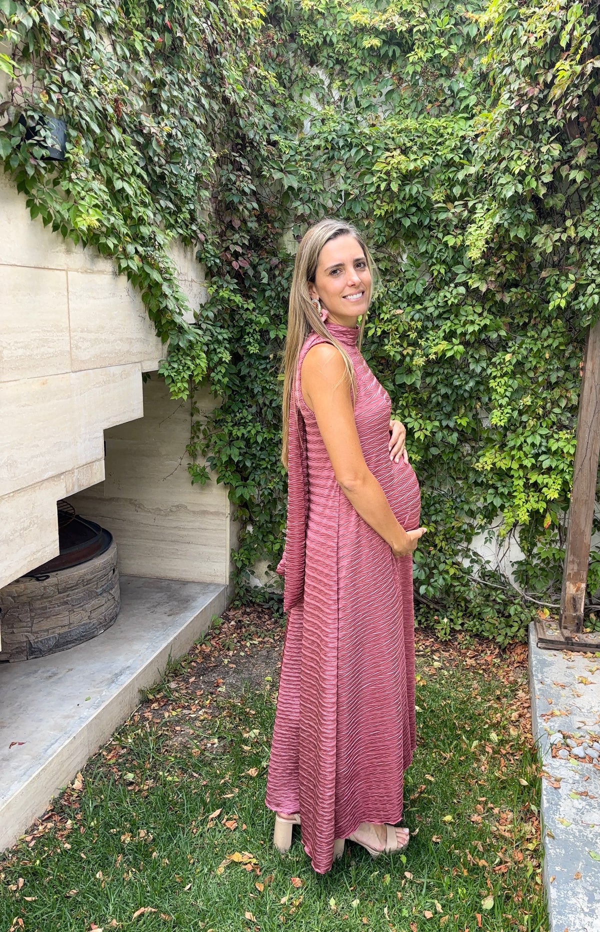 Vestido de maternidad Sonia, rosa quemado CH