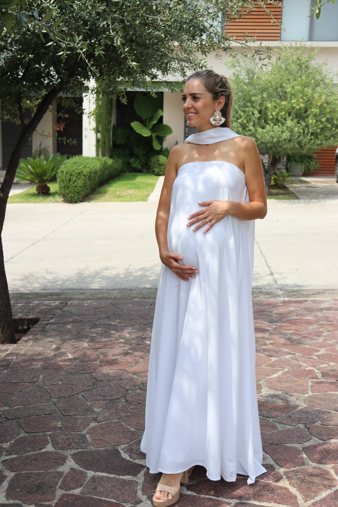 Vestido de Maternidad, Adela blanco