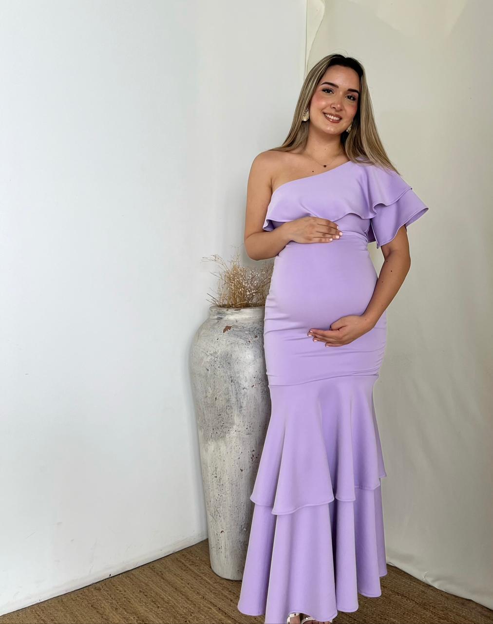 Vestido Maternidad,  Regina lila neopreno