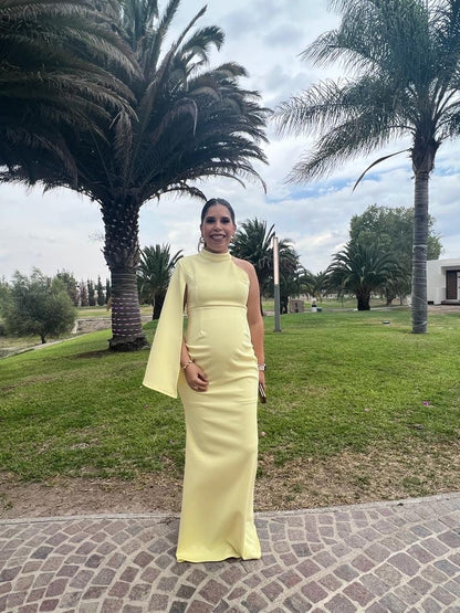 Vestido de maternidad Carola, amarillo licra
