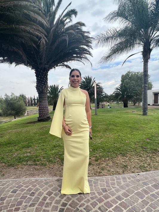 Vestido de maternidad Carola, amarillo licra