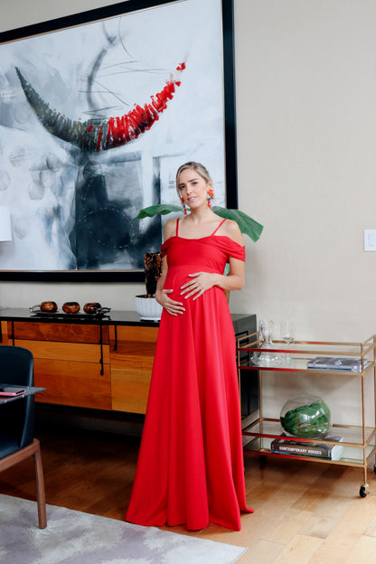 Vestido de maternidad, Bianca rojo licra